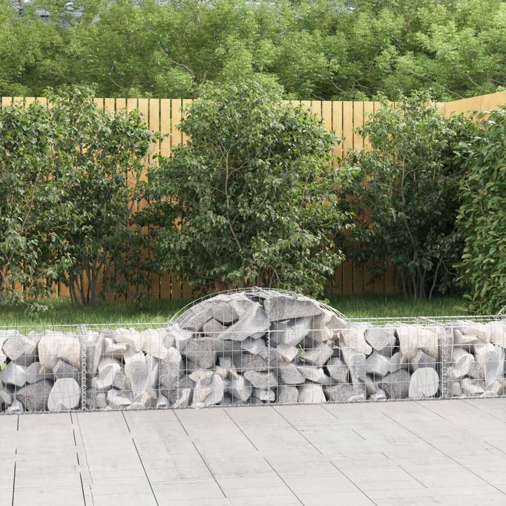 vidaXL Gabions à arc élevé 9 pcs 200x50x40/60 cm Fer galvanisé