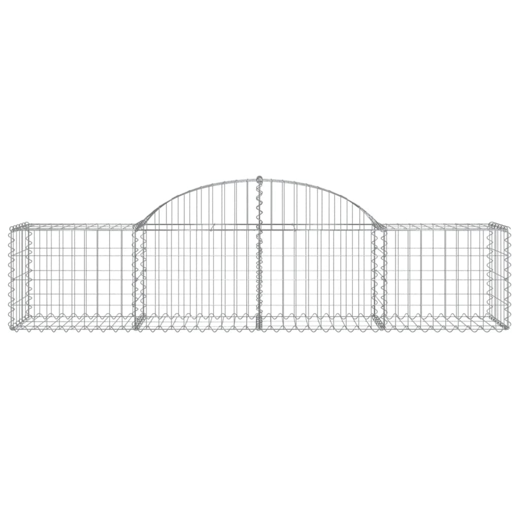 vidaXL Gabionen mit Hochbogen 11 Stk. 200x50x40/60 cm Verzinktes Eisen