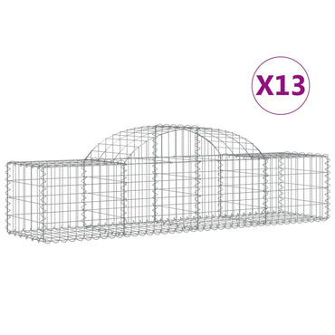 vidaXL Gabionen mit Hochbogen 13 Stk. 200x50x40/60 cm Verzinktes Eisen