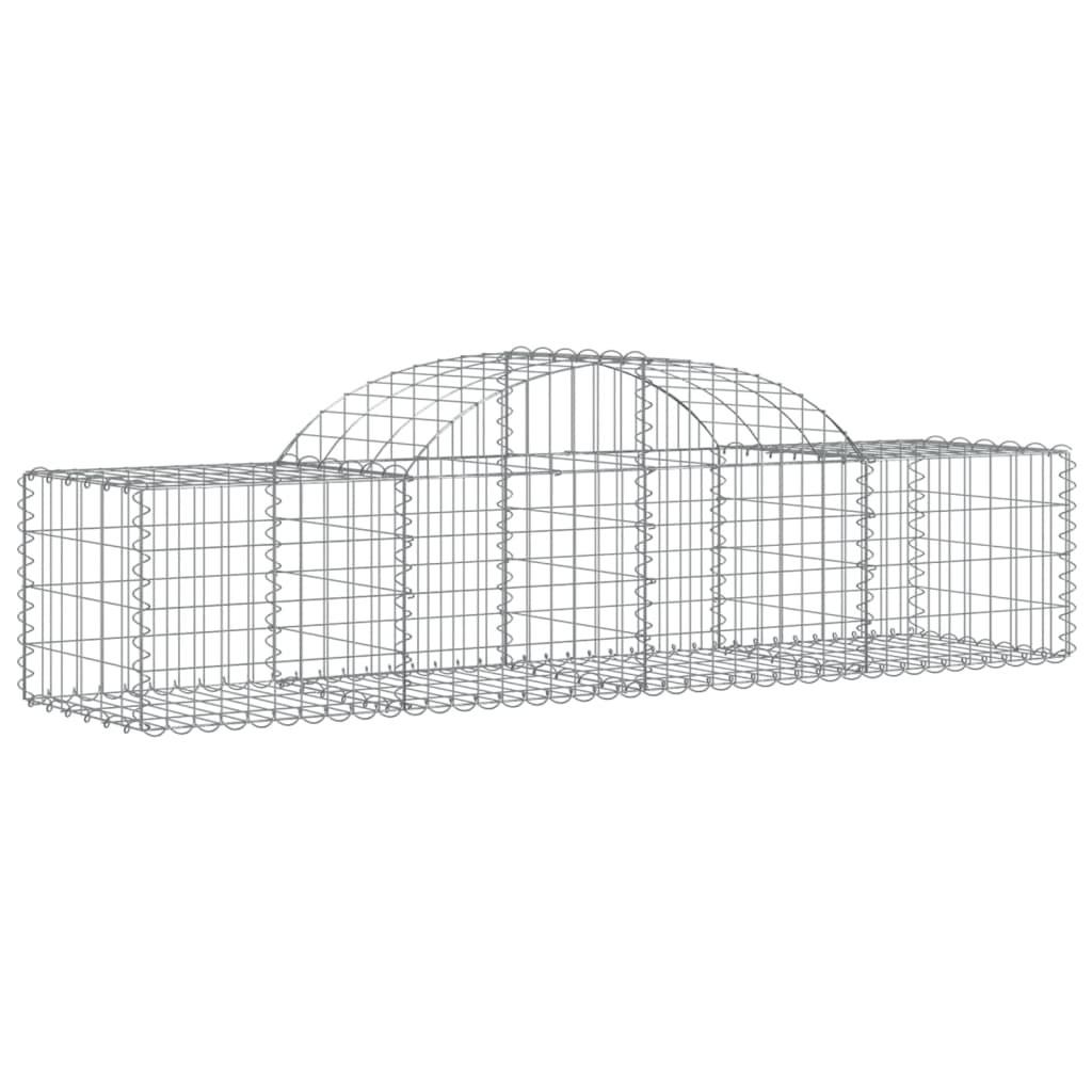 vidaXL Gabionen mit Hochbogen 13 Stk. 200x50x40/60 cm Verzinktes Eisen