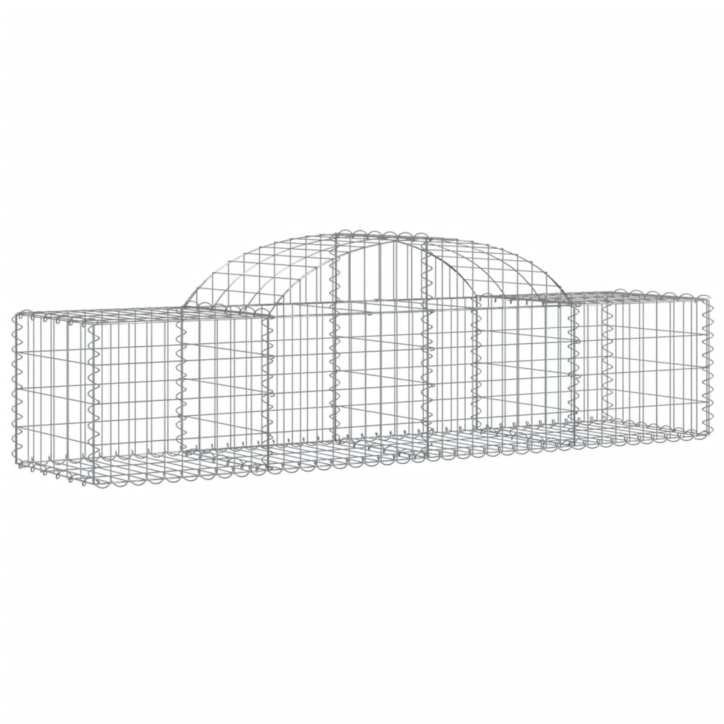 vidaXL Gabions avec arche haute 15 pces 200x50x40/60 cm Fer galvanisé