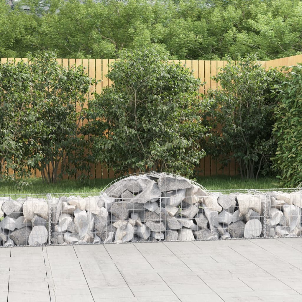 vidaXL Gabions avec arche haute 15 pces 200x50x40/60 cm Fer galvanisé