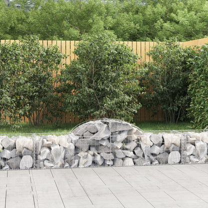 vidaXL Gabions avec arche haute 15 pces 200x50x40/60 cm Fer galvanisé