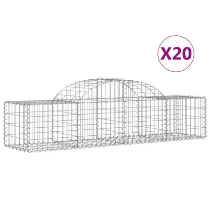 vidaXL Gabions avec arche haute 20 pcs. 200x50x40/60 cm Fer galvanisé