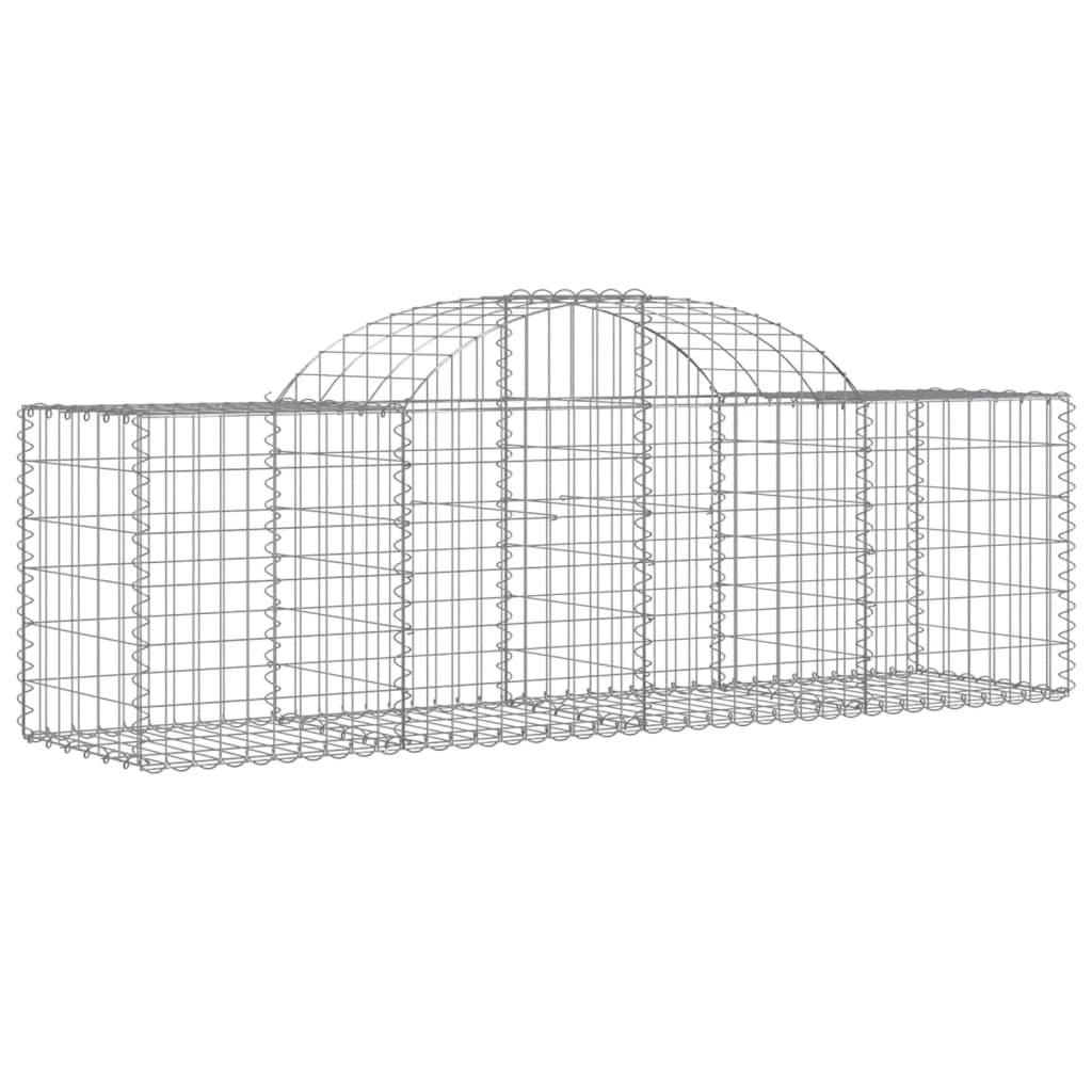 vidaXL Gabionen mit Hochbogen 2 Stk. 200x50x60/80 cm Verzinktes Eisen
