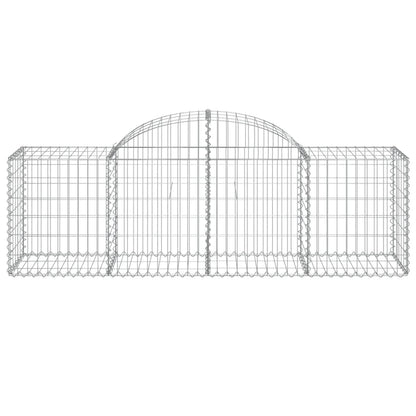 vidaXL Gabionen mit Hochbogen 2 Stk. 200x50x60/80 cm Verzinktes Eisen