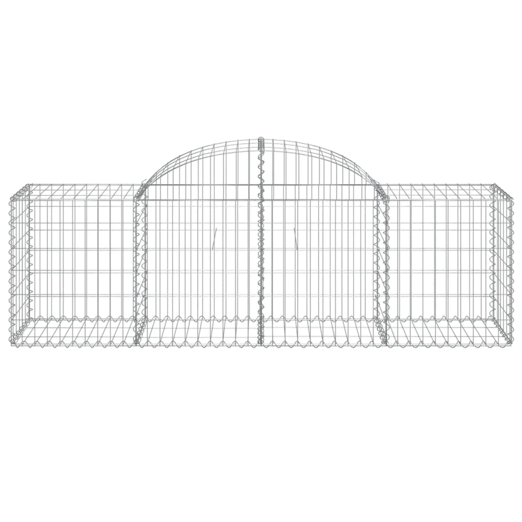 vidaXL Gabionen mit Hochbogen 7 Stk. 200x50x60/80 cm Verzinktes Eisen