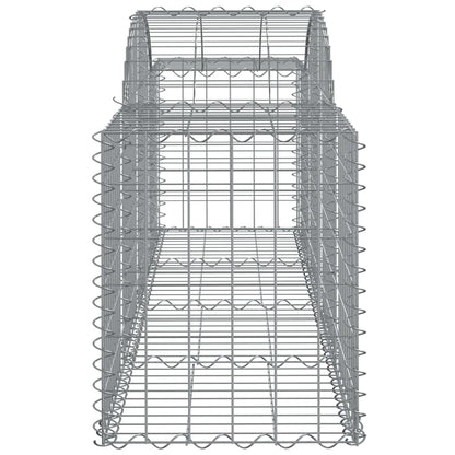 Gabionen mit Hochbogen 8 Stk. 200x50x60/80 cm Verzinktes Eisen