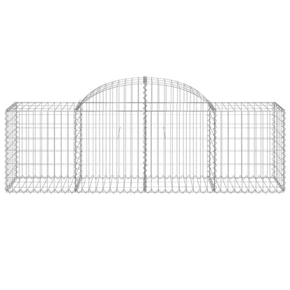 vidaXL Gabionen mit Hochbogen 12 Stk. 200x50x60/80 cm Verzinktes Eisen