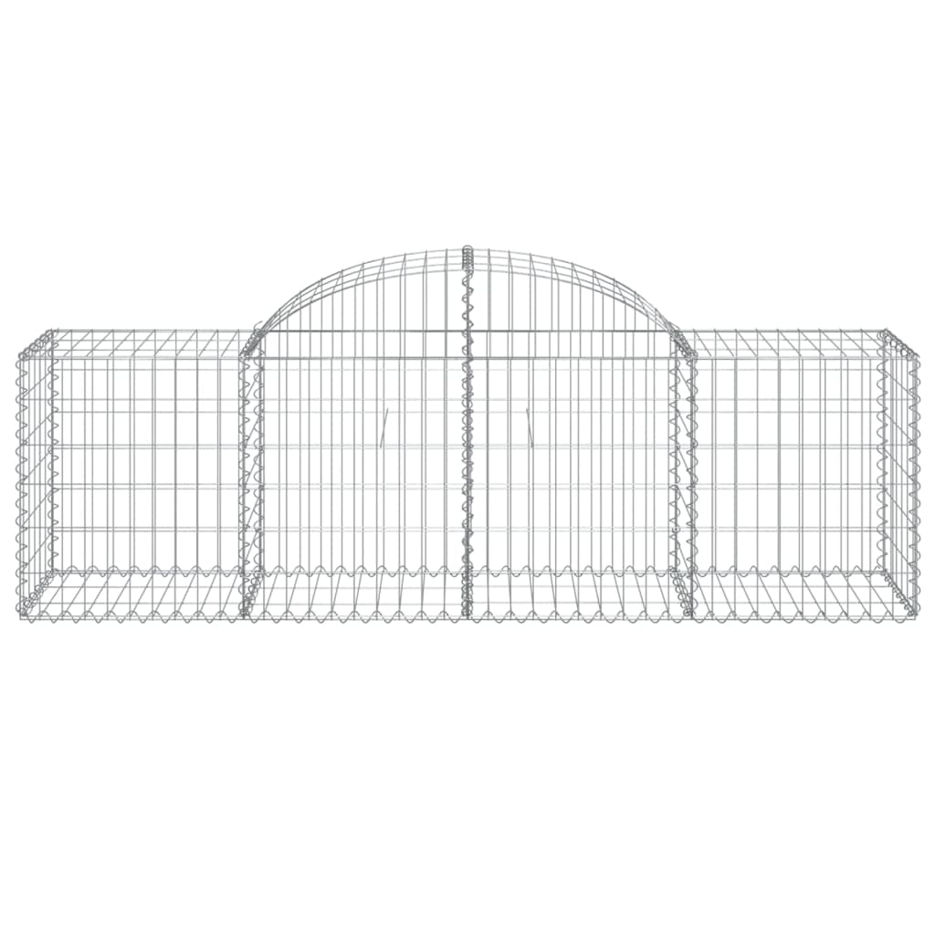 vidaXL Gabionen mit Hochbogen 13 Stk. 200x50x60/80 cm Verzinktes Eisen