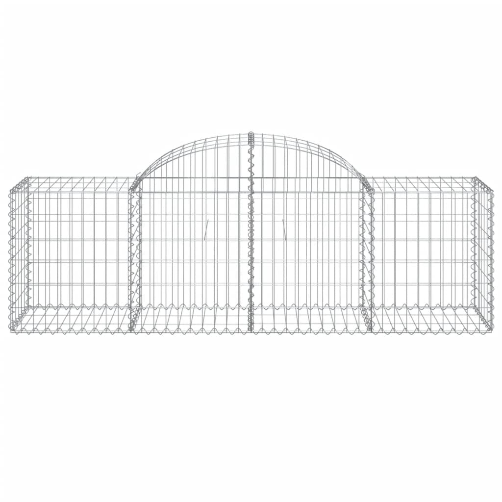 vidaXL Gabionen mit Hochbogen 40 Stk. 200x50x60/80 cm Verzinktes Eisen