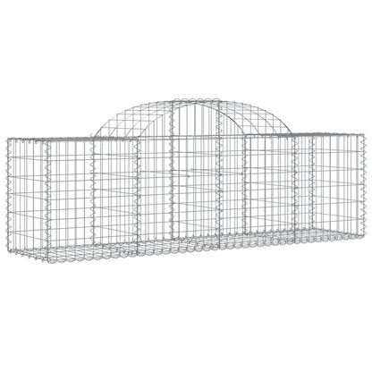 vidaXL Gabionen mit Hochbogen 50 Stk. 200x50x60/80 cm Verzinktes Eisen