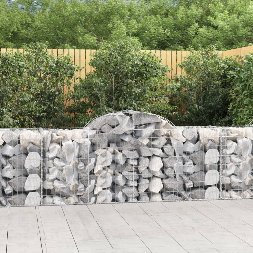 vidaXL Gabions avec arche 2 pcs 200x50x80/100 cm Fer galvanisé