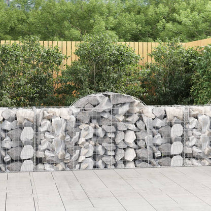 vidaXL Gabions avec arche 2 pcs 200x50x80/100 cm Fer galvanisé