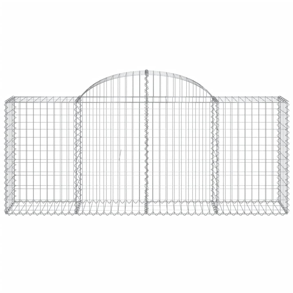 vidaXL Gabions avec arc en ogive 4 pcs 200x50x80/100 cm Fer galvanisé