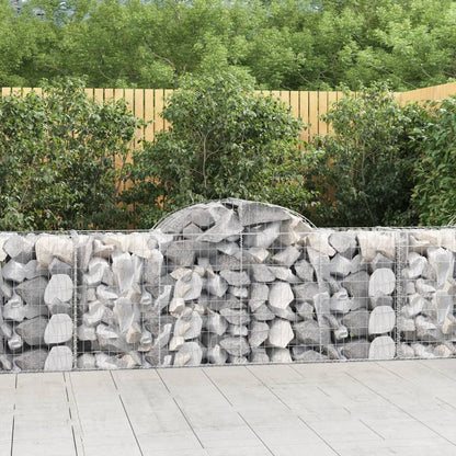 vidaXL Gabions avec arc en ogive 4 pcs 200x50x80/100 cm Fer galvanisé