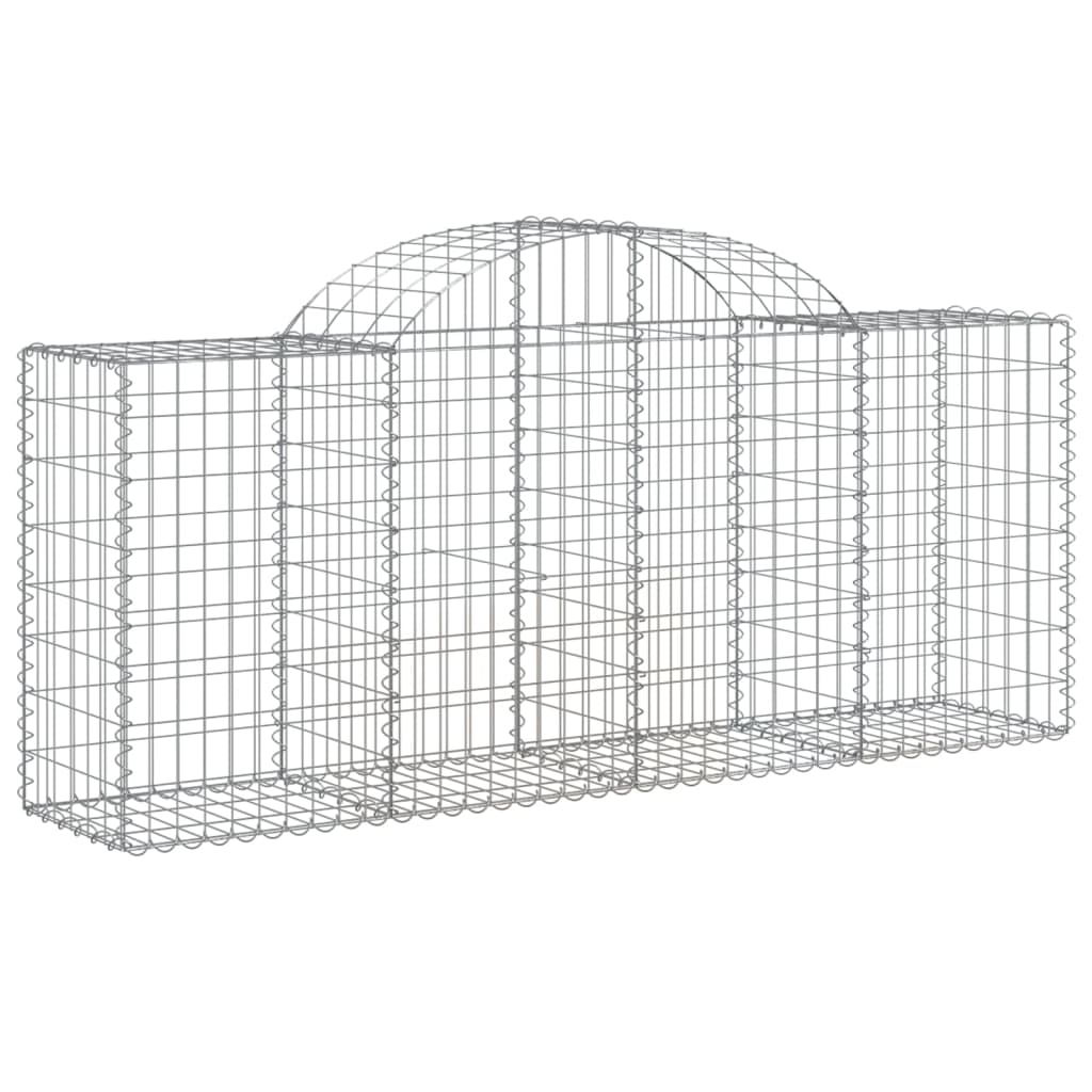 vidaXL Gabions à arc élevé 6 pces 200x50x80/100 cm Fer galvanisé