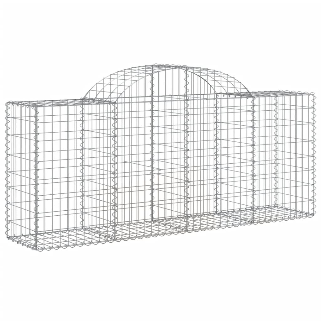 vidaXL Gabions à arc surélevé 7 pcs 200x50x80/100 cm Fer galvanisé