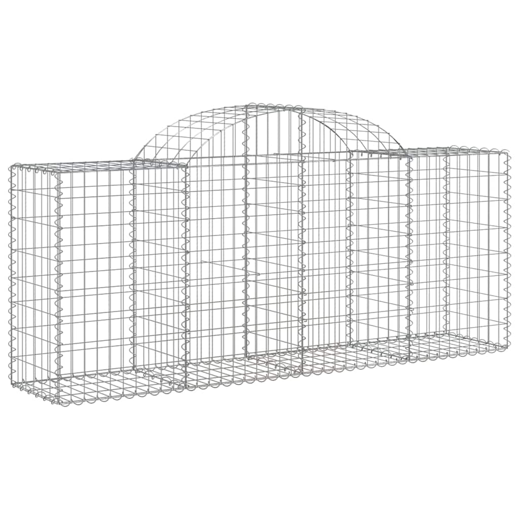 vidaXL Gabions à arc surélevé 13 pces 200x50x80/100cm Fer galvanisé