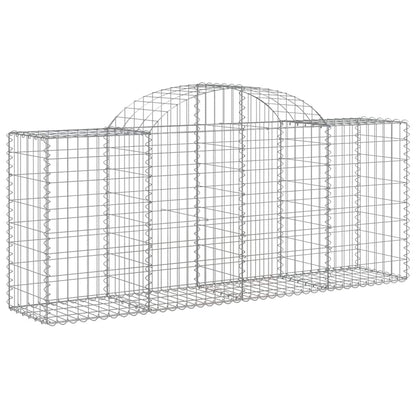 vidaXL Gabions à arc surélevé 13 pces 200x50x80/100cm Fer galvanisé