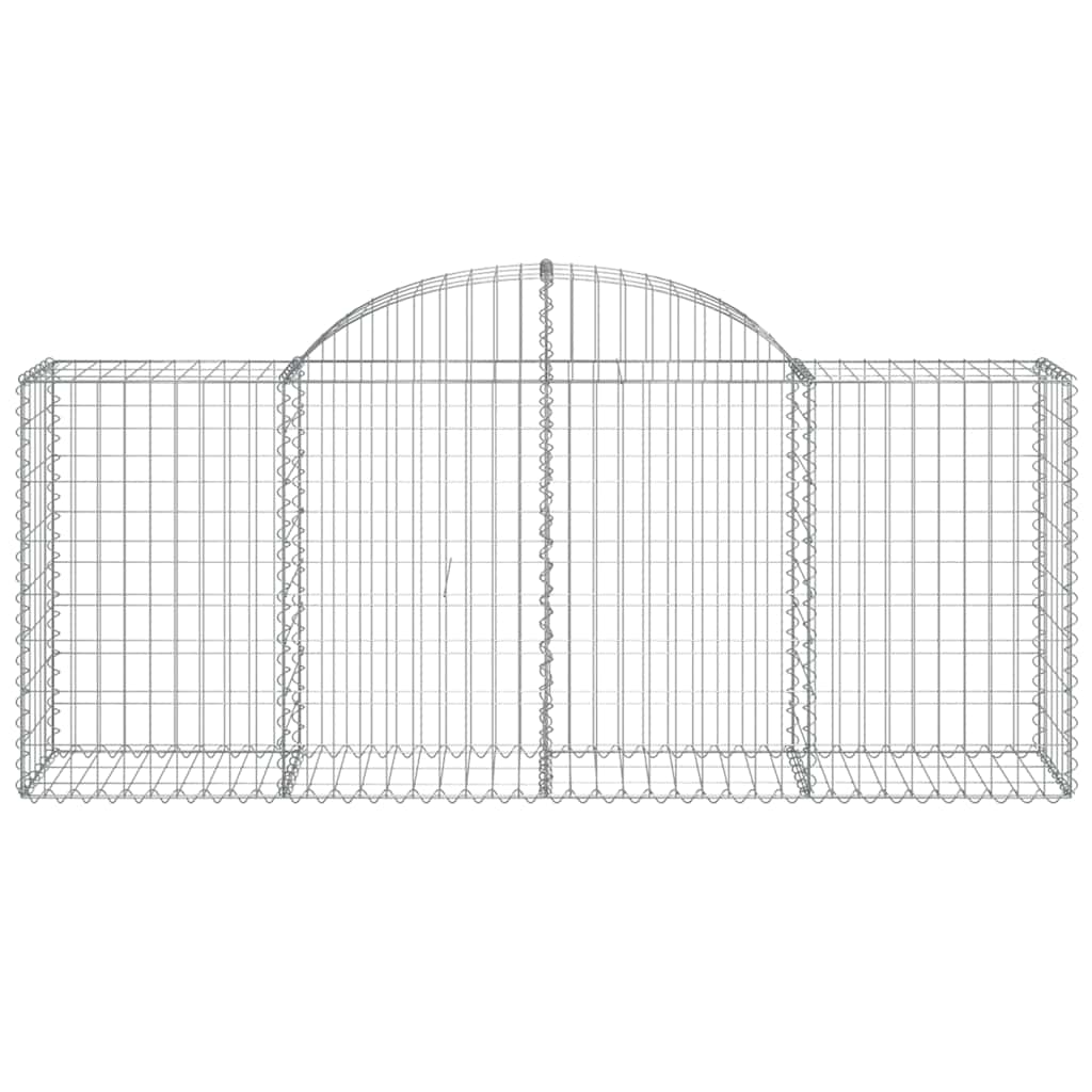 vidaXL Gabions à arc surélevé 13 pces 200x50x80/100cm Fer galvanisé