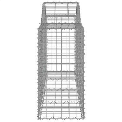vidaXL Gabions à arc surélevé 13 pces 200x50x80/100cm Fer galvanisé