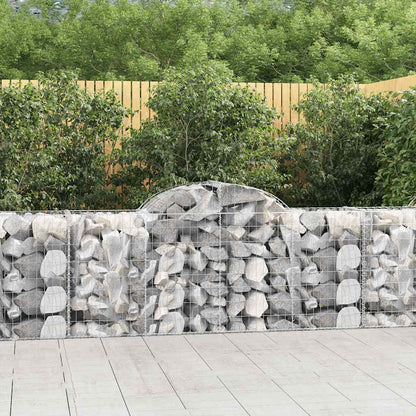 vidaXL Gabions à arc surélevé 13 pces 200x50x80/100cm Fer galvanisé