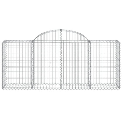 vidaXL Gabionen mit Hochbogen 14 Stk. 200x50x80/100cm Verzinktes Eisen