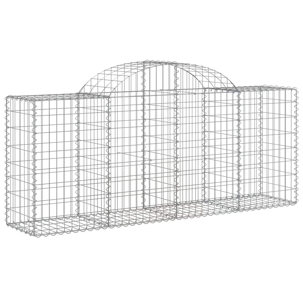 vidaXL Gabionen mit Hochbogen 20 Stk. 200x50x80/100cm Verzinktes Eisen