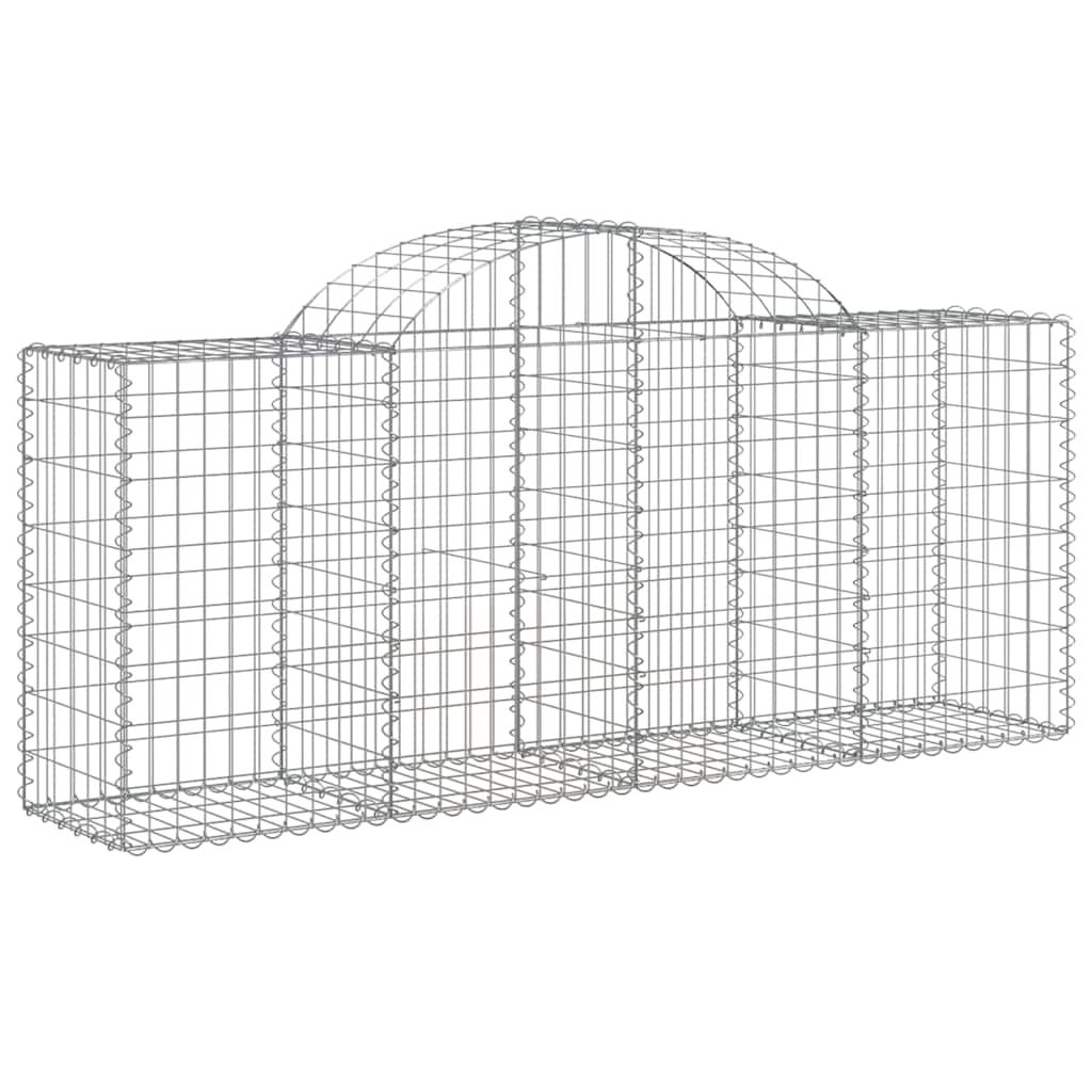 vidaXL Gabionen mit Hochbogen 25 Stk. 200x50x80/100cm Verzinktes Eisen