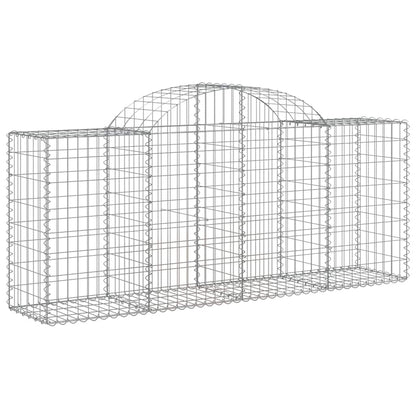 vidaXL Gabionen mit Hochbogen 25 Stk. 200x50x80/100cm Verzinktes Eisen