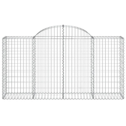 vidaXL Gabionen mit Hochbogen 3 Stk. 200x50x100/120cm Verzinktes Eisen