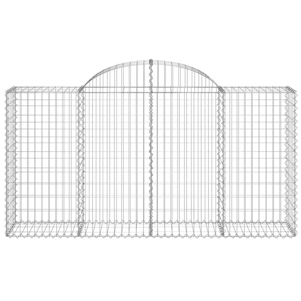 vidaXL Gabionen mit Hochbogen 4 Stk. 200x50x100/120cm Verzinktes Eisen