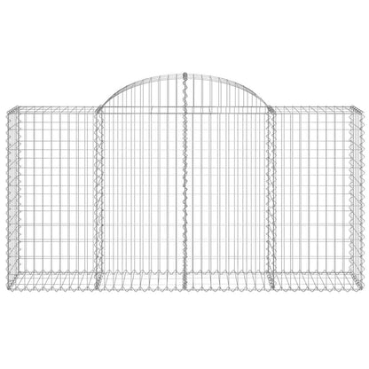 vidaXL Gabionen mit Hochbogen 4 Stk. 200x50x100/120cm Verzinktes Eisen