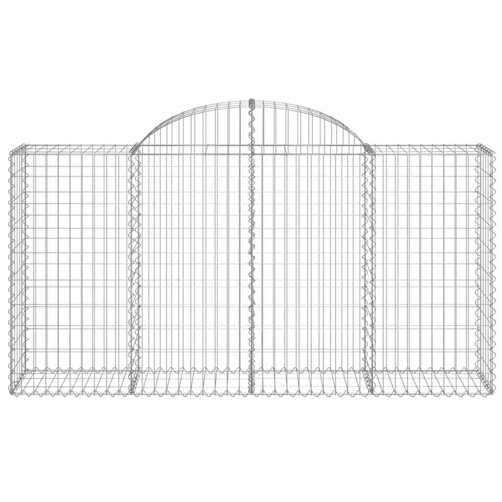 vidaXL Gabionen mit Hochbogen 8 Stk. 200x50x100/120cm Verzinktes Eisen