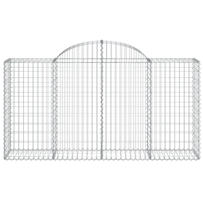 vidaXL Gabionen mit Hochbogen 9 Stk. 200x50x100/120cm Verzinktes Eisen
