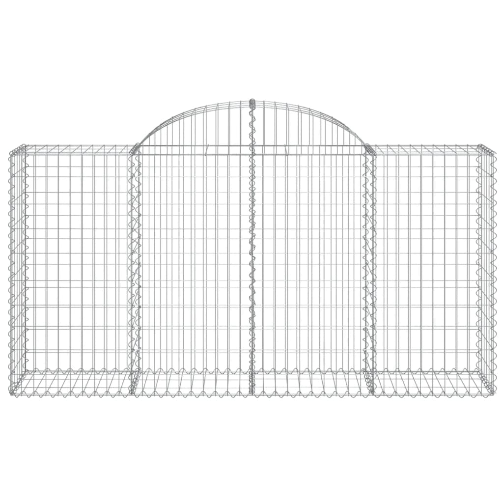 vidaXL Gabionen mit Hochbogen 11 Stk 200x50x100/120cm Verzinktes Eisen