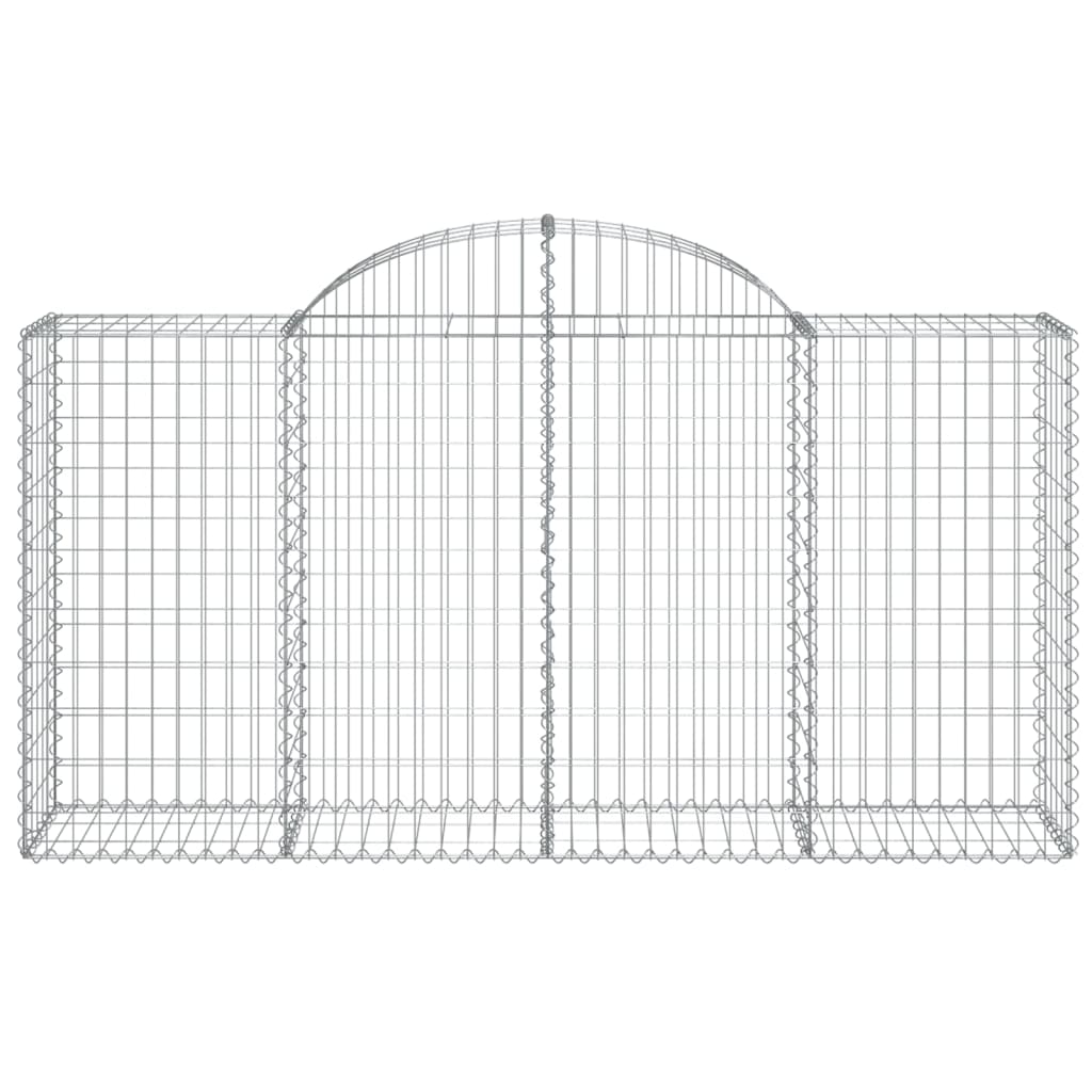 vidaXL Gabionen mit Hochbogen 14 Stk 200x50x100/120cm Verzinktes Eisen
