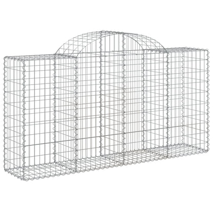 vidaXL Gabionen mit Hochbogen 20 Stk 200x50x100/120cm Verzinktes Eisen
