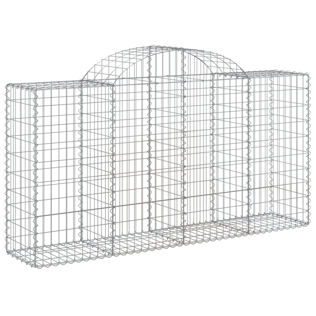 vidaXL Gabionen mit Hochbogen 25 Stk 200x50x100/120cm Verzinktes Eisen