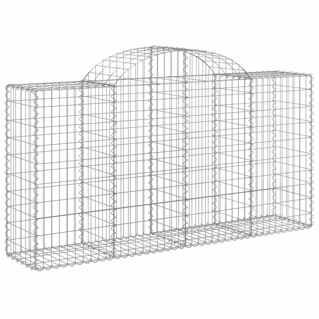 vidaXL Gabionen mit Hochbogen 40 Stk 200x50x100/120cm Verzinktes Eisen