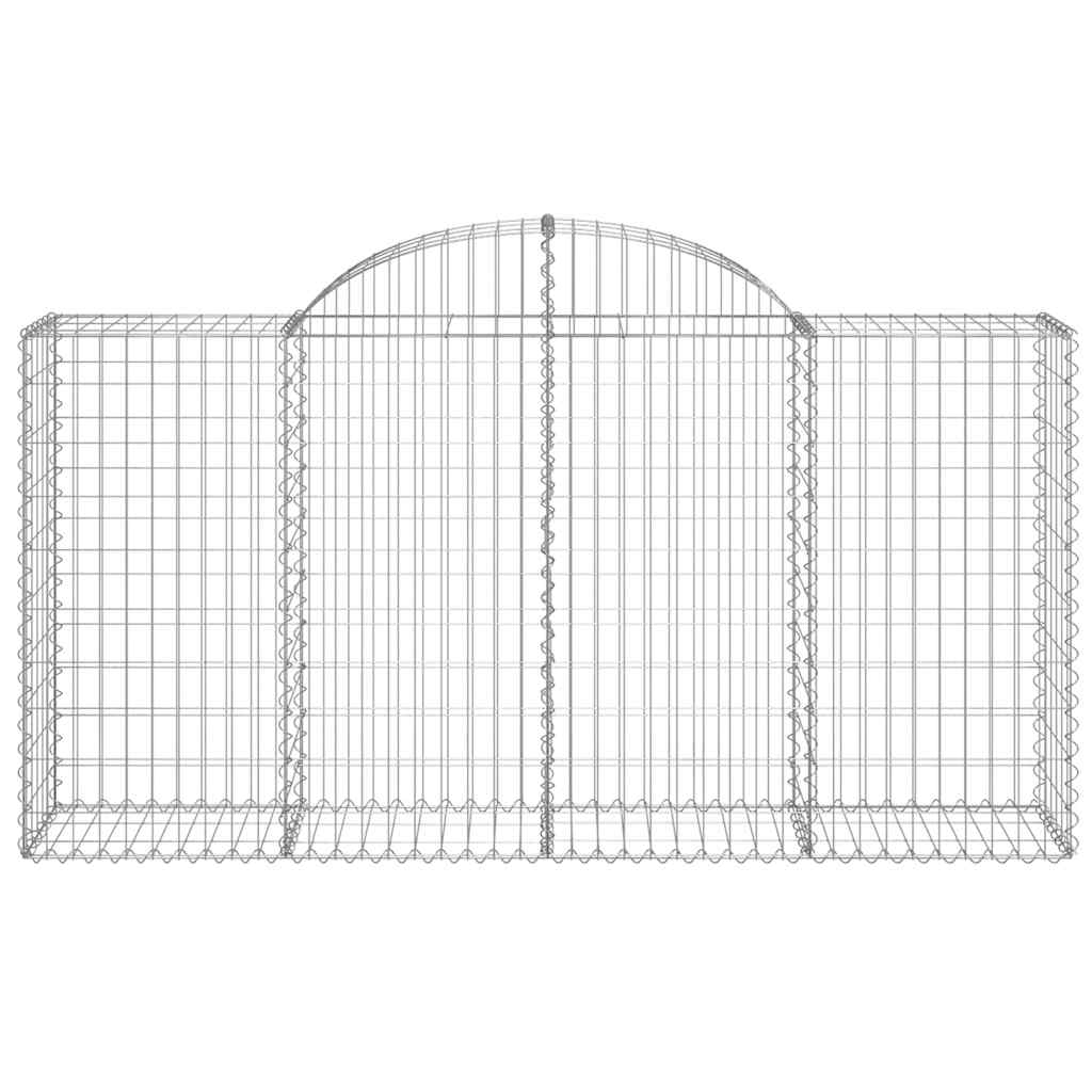 vidaXL Gabionen mit Hochbogen 40 Stk 200x50x100/120cm Verzinktes Eisen