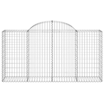 vidaXL Gabionen mit Hochbogen 40 Stk 200x50x100/120cm Verzinktes Eisen