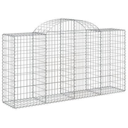 vidaXL Gabionen mit Hochbogen 50 Stk 200x50x100/120cm Verzinktes Eisen