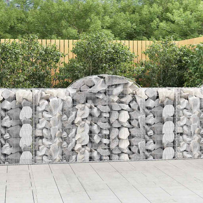 vidaXL Gabionen mit Hochbogen 50 Stk 200x50x100/120cm Verzinktes Eisen