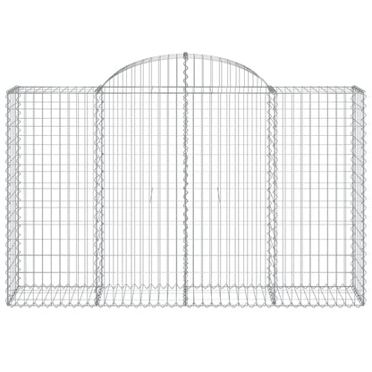 vidaXL Gabionen mit Hochbogen 5 Stk. 200x50x120/140cm Verzinktes Eisen