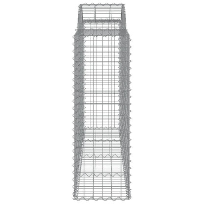 vidaXL Gabionen mit Hochbogen 11Stk. 200x50x120/140cm Verzinktes Eisen