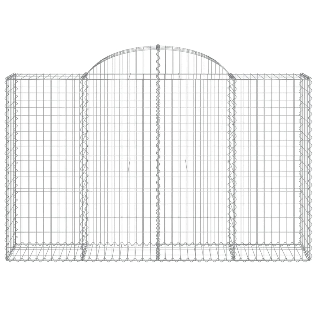 vidaXL Gabionen mit Hochbogen 12Stk. 200x50x120/140cm Verzinktes Eisen