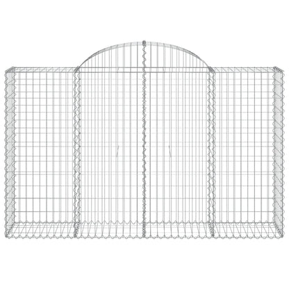 vidaXL Gabionen mit Hochbogen 12Stk. 200x50x120/140cm Verzinktes Eisen