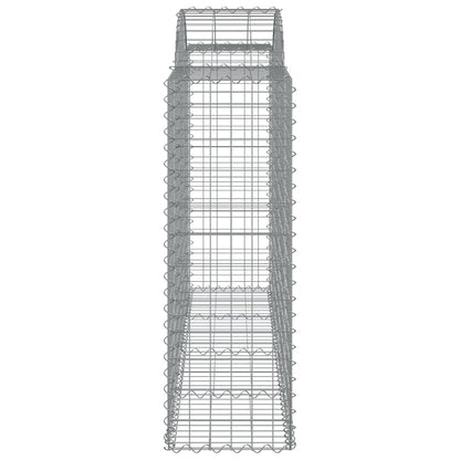 vidaXL Gabionen mit Hochbogen 12Stk. 200x50x120/140cm Verzinktes Eisen